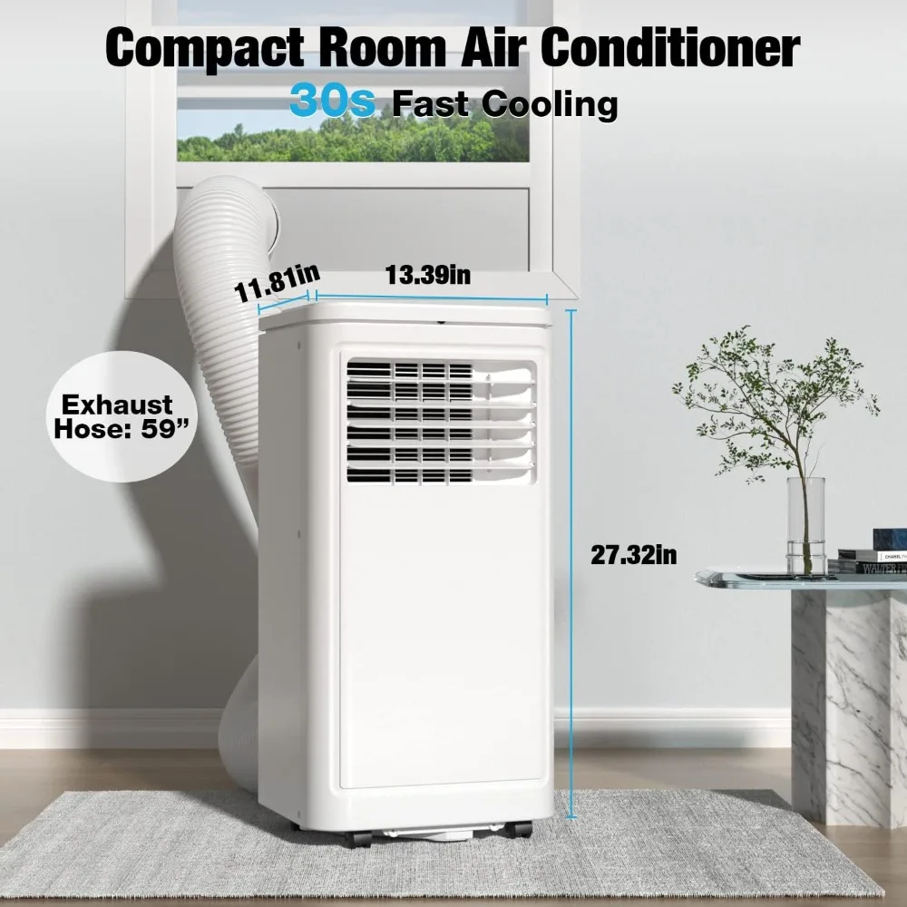 TU Portable Air Conditioner，3 modes Portable AC, Fan, and Dehumidifier with Remote Control, 24H Timer, 2 Speeds fo