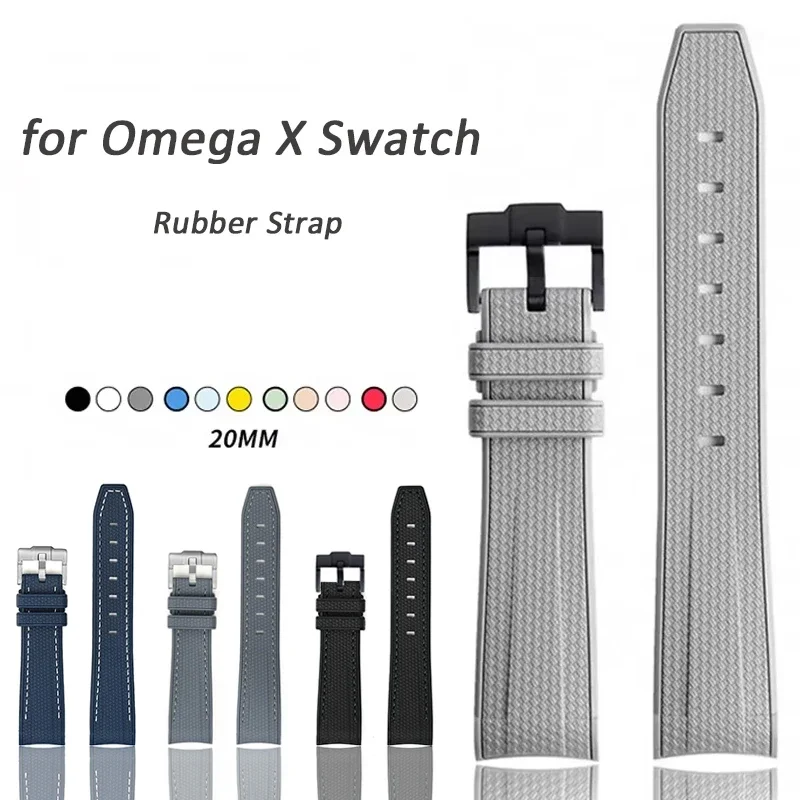 Premium 20mm Rubber Silicone Watch Band - Curved End Wrist Bracelet