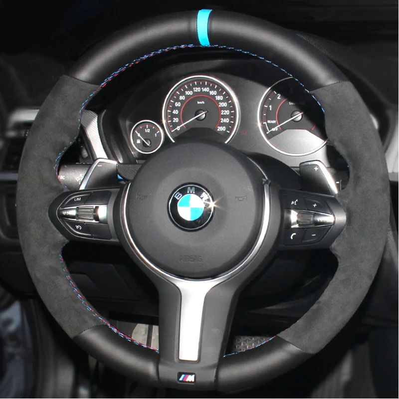 

Suede Plush Leather for BMW X1 X2 X3 X4 X5 X7 3 5 Serial 525 530 540 320 330 Hand Sew Car Steering Wheel Cover Car Accessories