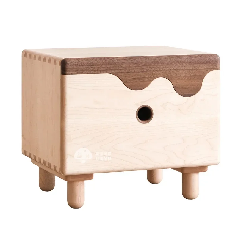 1All solid wood children's bedside table Bedroom bedside drawer storage small cabinet