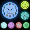 Life is better with ICE CREAM Cartoon Ice Cream Printed Dessert Wall Clock Kid Room Nursery Wall Art Kitchen Clock Wall Watch 6