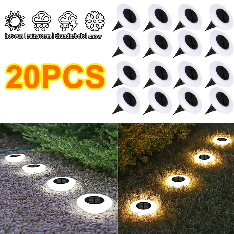 Solar Lights Outdoors Lamp 360&deg; LED Floor Lights IP65 Waterproof On/Off Garden Yard Backyard Driveway Patio Lawn garden decoration lamps