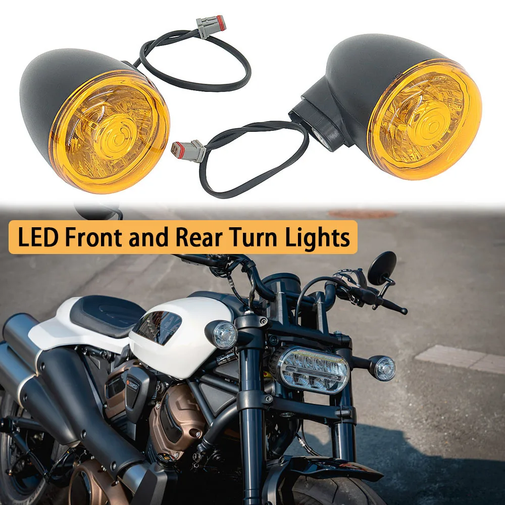 

Moto Front Rear Turn Signals Indicators LED Lights For Sportster S 1250 For Nightster 975 2021 2022 2023 RH1250s RH975