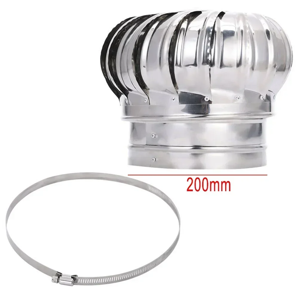 Rotating Stainless Steel Chimney Cowl Cap Protects Flue Pipe Wind Ball Ventilation Smoke Exhauster Rainproof Ventilation Fan chimney cowl cap