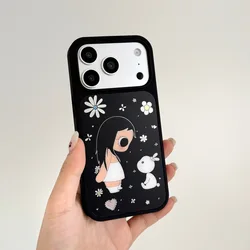 Gilded Cartoon Pattern Phone Case - Fashionable Protective Back Cover - iPhone 16 (Beige)