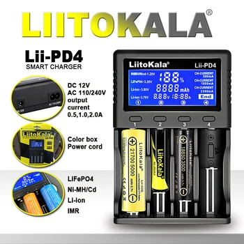 LiitoKala Lii-PD4/PD2 AC PD Charger LCD Fast Charging 4/2-Bay for 21700/18650/AA/AAA Multi-Protection Auto-Detect 1