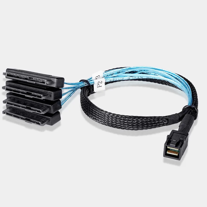 Câble Serveur Mini SAS SFF-8643 Vers 4x SFF-8482 - 1 Mètre, Pour Disques Durs Et Serveurs