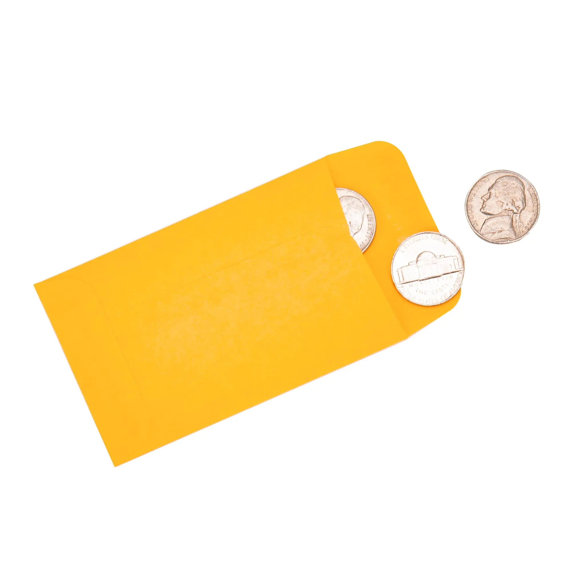 100 Coin and Crash Envelopes with Gummed Flap, Small Envelope for Home and Office 57x89mm