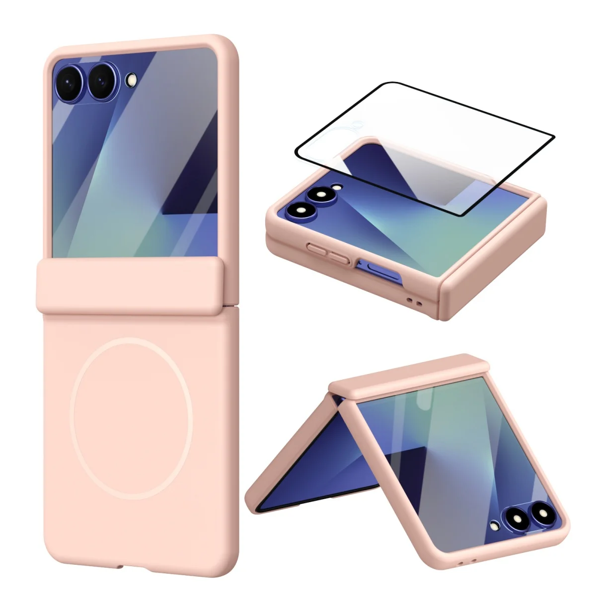 MagSafe Magnetic Phone Case with Screen Protector and Hinge Protection Cover