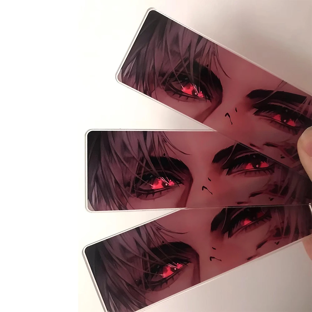 Game Love and Deepspace Acrylic Sylus Eyes Reflective Card Cosplay Cartoon Eye Strip Change Cards Raster Card Bookmark Xmas Gift anime cosplay props