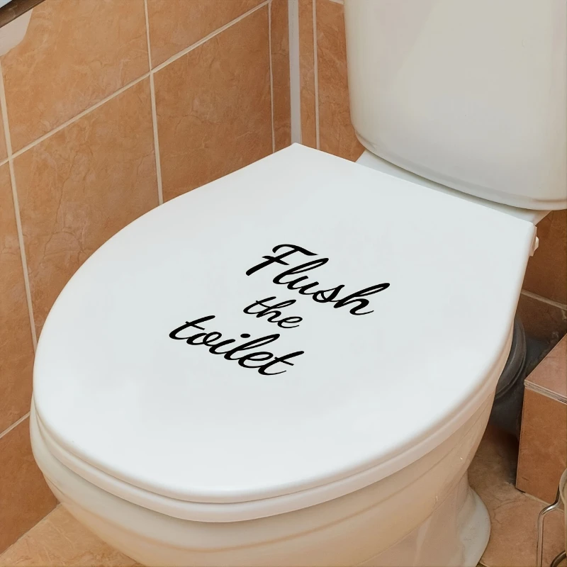 Funny Reusable Toilet Sticker Cleaning Tips Bathroom Removable Self Adhesive Stickers Home Decoration Wall Stickers