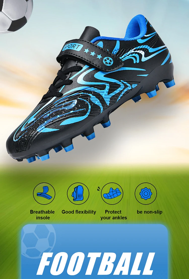 Description Picture 4 of itemNew Children Football Shoes Fast Futsal Football Boots Ultralight Training Professional Non Slip Boy TF/FG  Soccer Studded Shoes