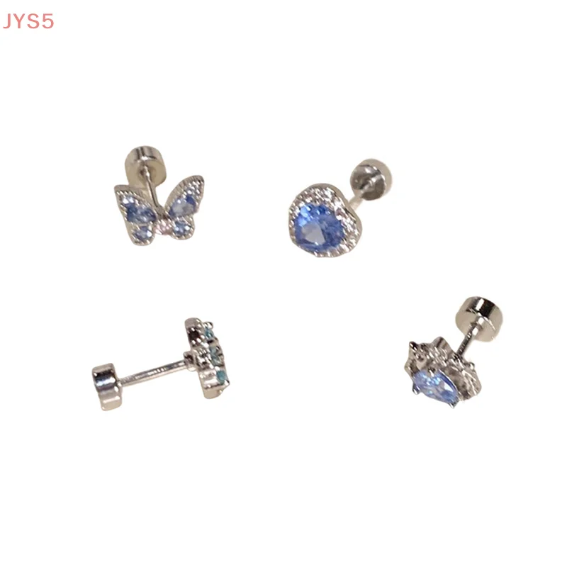 Premium Sense Blue Earrings Love Butterfly Cochlear Stud Sleep Free Ear Bone Stud Metal Simple Earrings 5