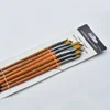 6pcs Professional Artist Paint Brush Set Round/Flat/Angular/Filbert Tips Anti-Shedding Nylon for Acrylic Oil Watercolor Painting 6