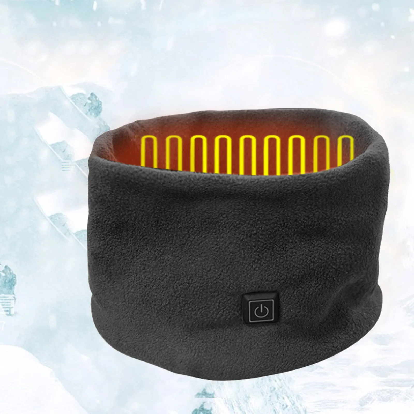 3Gears USB Heated Scarf for Men Unisex Fleece Ring Bandana Warm Solid Scarf Women Neck Warmer Keep Warm Velvet Neckerchief