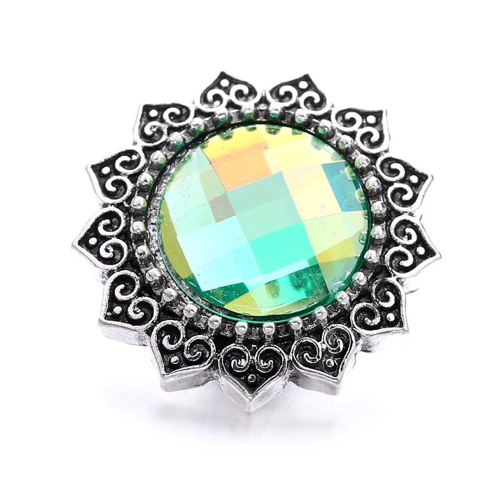 20pcs Snap Button Jewelry DIY Metal Crystal Rhinestone Heart Flower 18MM Snap Buttons Fit 18mm Snap Button Bracelet Necklace