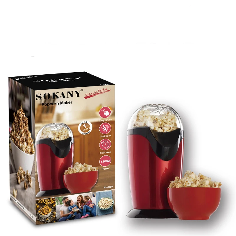 Electric Small Corn Popcorn Maker Machine 1200W Healthy Air Oil-Free Mini Poppers Machine Home Appliance Snacks For Kids Party 5