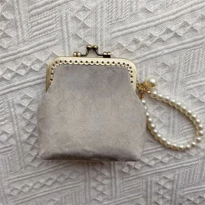 Vintage Mini Kiss-lock Coin Purse, Solid Color Minimalist Clutch