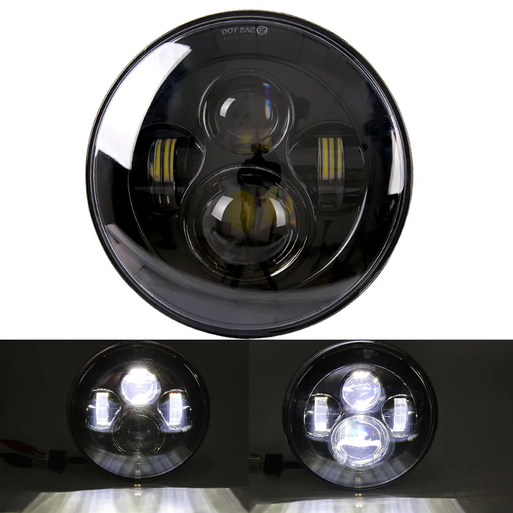 Phare LED 7 Pouces + Feux Antibrouillard 4,5" Pour Yamaha Royal Star Venture - Projecteur H4 - Noir - 6000K