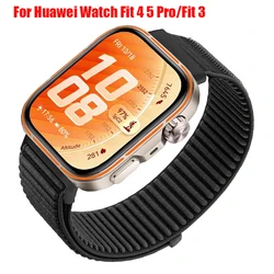 Braided Nylon Comfort Strap - Breathable Wristband Accessory - Huawei Fit 4 - 5 Pro (Black 02)