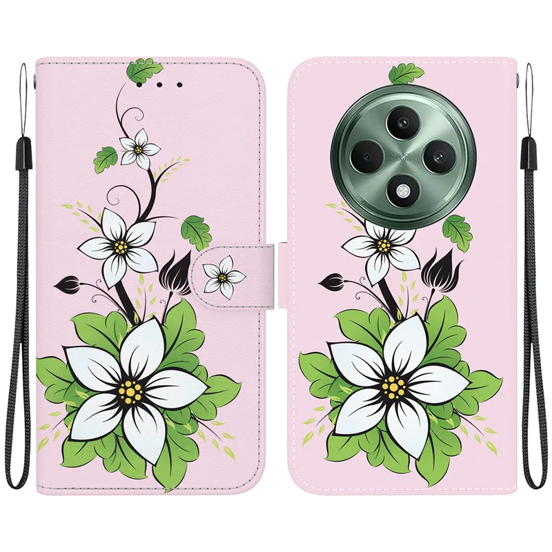 Reno Series Leather Flip Wallet Case with Magnetic Stand and 3D Pattern