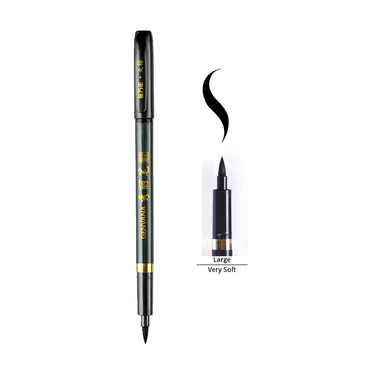 Eco-Friendly Refillable Calligraphy Brush Pen Set with Black Ink for Artistic and Everyday Use