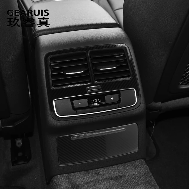 Car Styling in fibra di carbonio per Audi A4 B9 S4 A5 2017-2022 posteriore  aria condizionata Vent Outlet Cover Sticker accessori interni - AliExpress