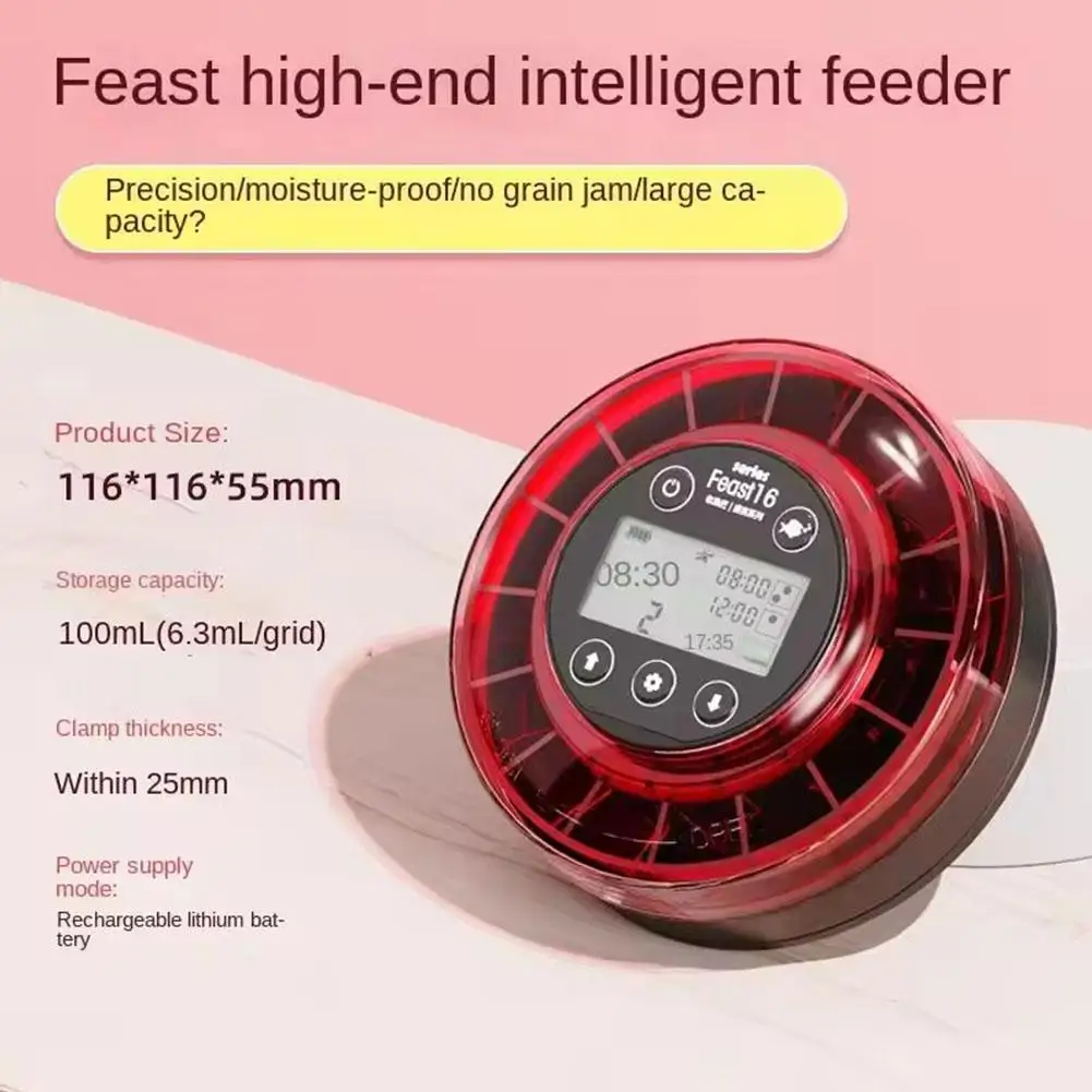 

Newest Automatic Fish Feeder For Aquarium Automatic Food Dispenser With Timer Rechargeable Timer Feeder With Lcd Display D1i3