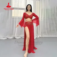 Vêtements d'entraînement de danse du ventre pour femmes, vêtements de Performance de tempérament élégants personnalisés, ensemble en maille confortable et respirante 1