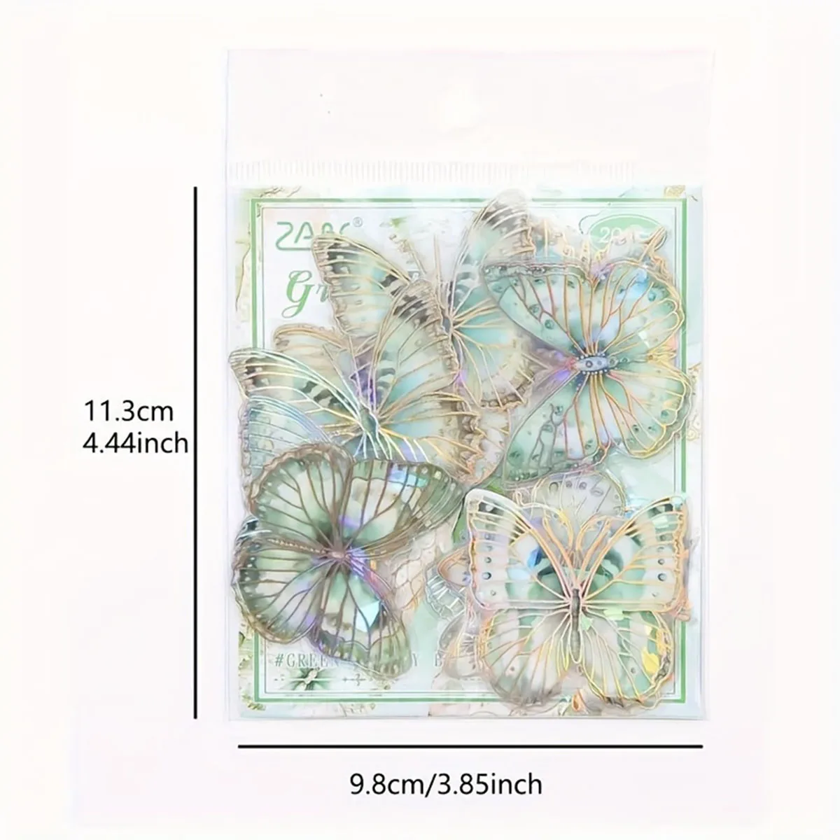 20 Colored Butterfly Stickers Shining Gloss Self Adhesive Irregular Shape Disposable Used for Scrapbook and Craft DIY butterfly stickers