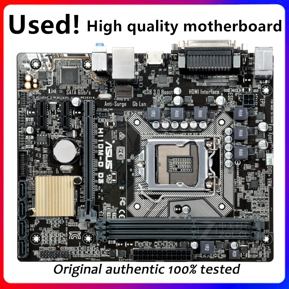 For Asus H110MD D3 Original Used Desktop Intel H110 H110M DDR3