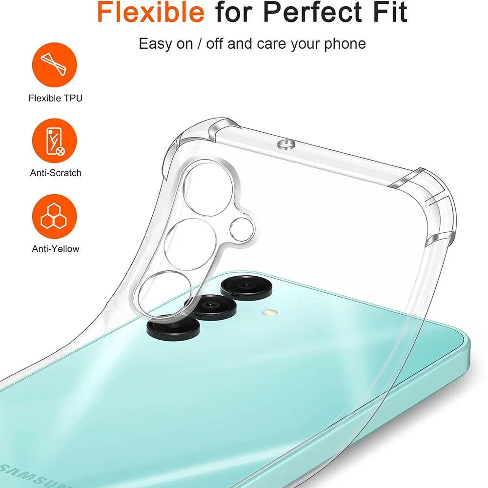 Phone Case Shockproof Soft Case Samsung Galaxy A16 A06 A26 A36 A56 A15 A25 A35 A55 A05s A54 A34 A14 A04s Luxury Silicone Clear Cover