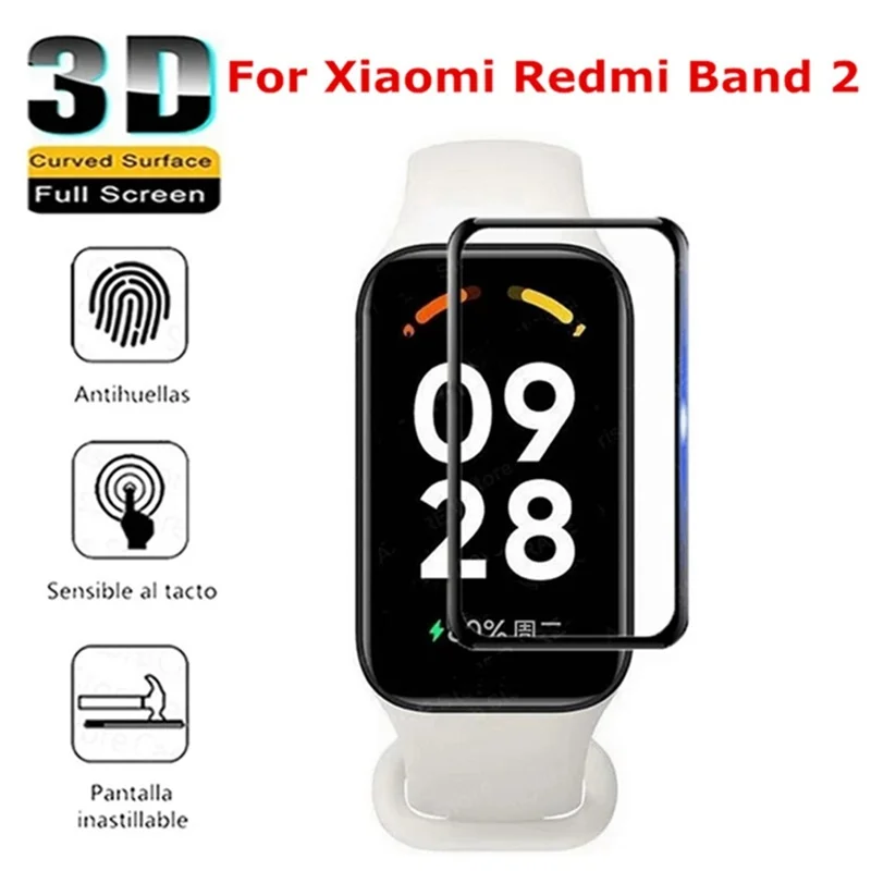 

3D изогнутая Защита экрана для Redmi Band 2 смарт-ремешок Закаленное стекло Защитная пленка для Xiaomi Smart Band 8 активное стекло