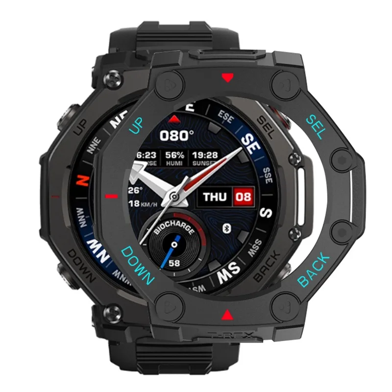 Huami Amazfit T-rex 3 Pro 48mm 스마트워치 케이스용 PC 보호 케이스 커버 프레임 중공 충격 방지 보호 쉘 액세서리