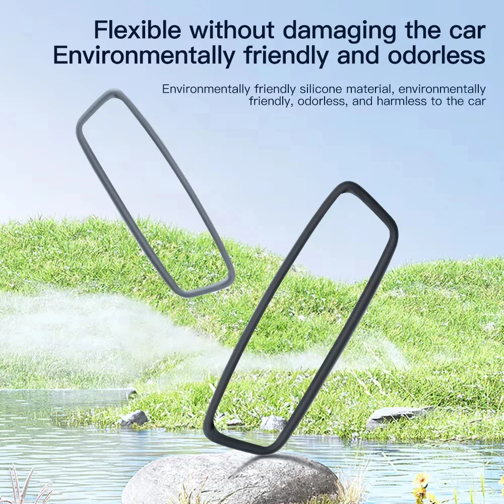 For Tesla Model Y Rear View Mirror Protector Frame Silicone Rearview Mirror Cover Sleeve Tesla Non-Slip Decoration Accessory
