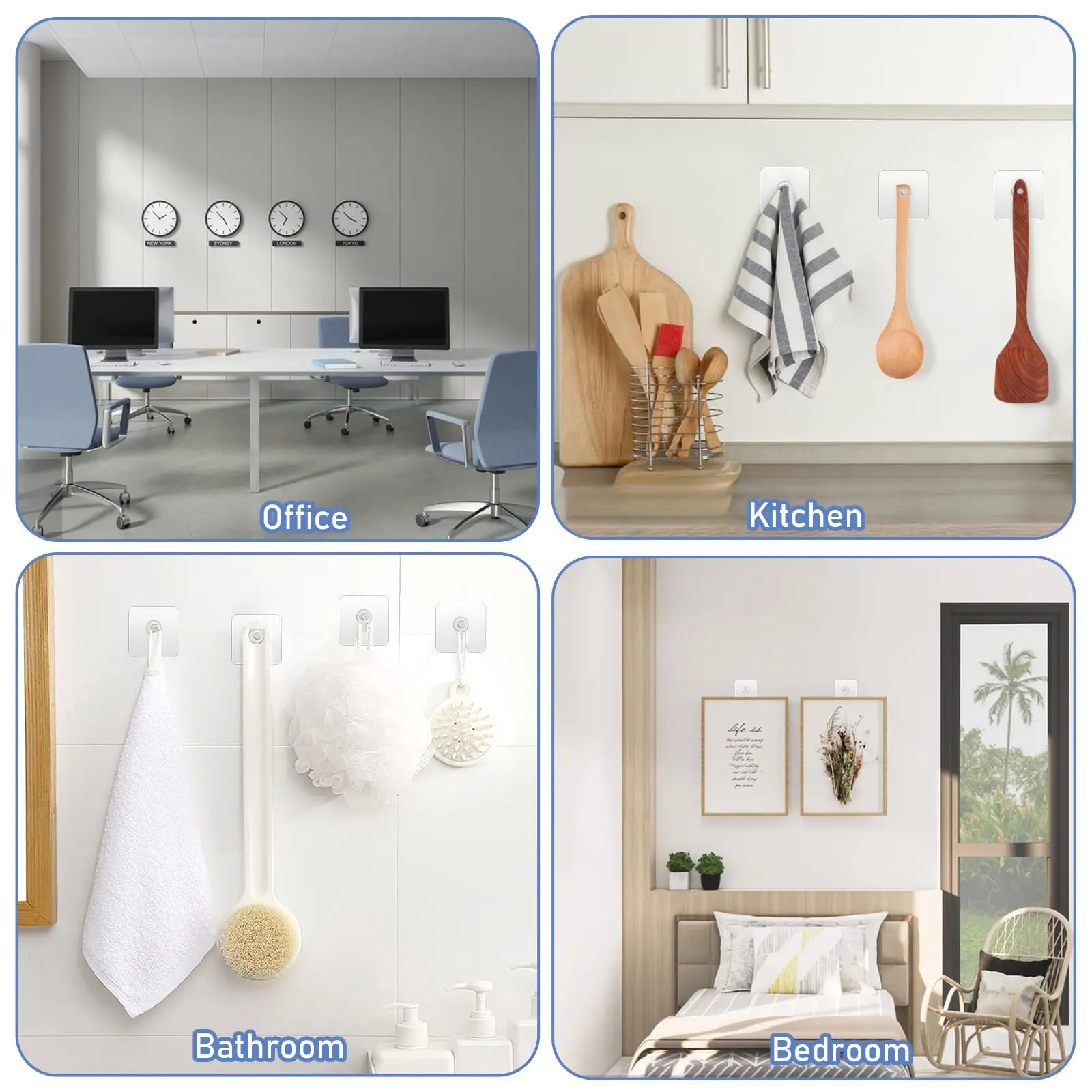 10 Pcs Self Adhesive Nails Wall Hook Poster Transparent Screws Wall Hook For Photo Frame Waterproof Durable Kitchen Bathroom Use