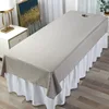 Beauty Salon Spa Bed Sheet Massage Treatment Bedspread Solid Color Cotton Soft Comfort Breathable Club Spa Bed Cover With Hole  5