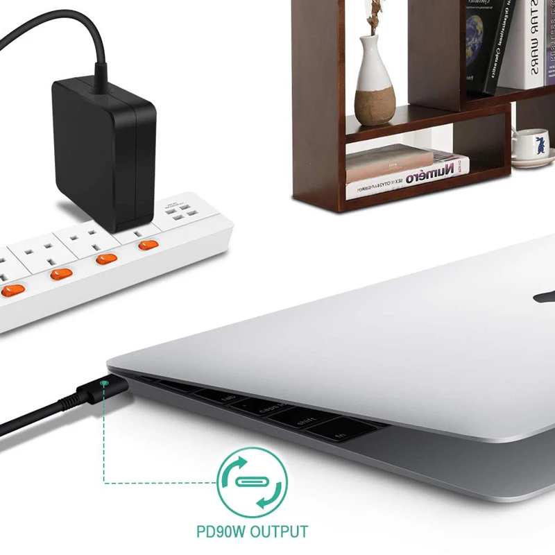 90W USB C laptop charger Type C Power Delivery PD Wall Charger 87W for MacBook Pro Air HP Dell ASUS Lenovo Ipad Pro EU Plug