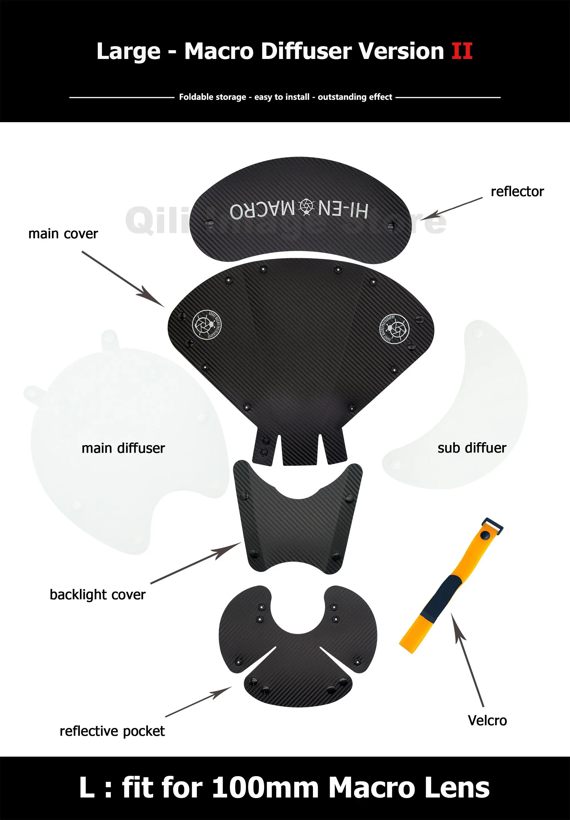 Description Picture 3 of itemUniversal Flash Diffuser Softbox Speedlight Reflector Snoot Camera Accessories for Macro Lens Shooting