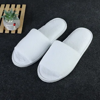 Solid Color Coral Fleece Women Slippers Unisex Slippers Hotel Travel Portable Spa Slippers Home Guest Indoor Half Pack Slippers - Image 6