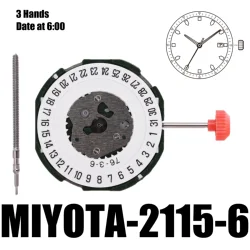Enhanced Quartz Watch Movement with Date Display and 3 - Year Battery Life (1PCS - 2115 - 6)
