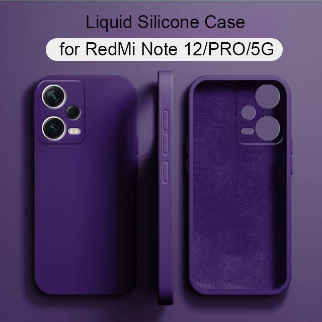 Funda de silicona líquida para XiaoMi RedMi Note 12 Pro Plus + 5G 4G