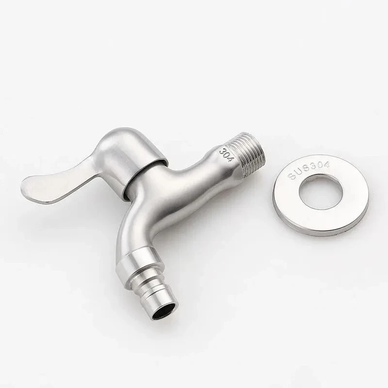 Mop Pool Faucet Washing Machine Water Tap 304 Stainless Steel Bathroom Faucet Wall Mounted Matte Finish Single Cold