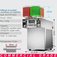 Machine à glace pilée numérique 1200W, 4 saveurs, pour glace au lait, équipement commercial de fabrication de blocs de glace pilée 4