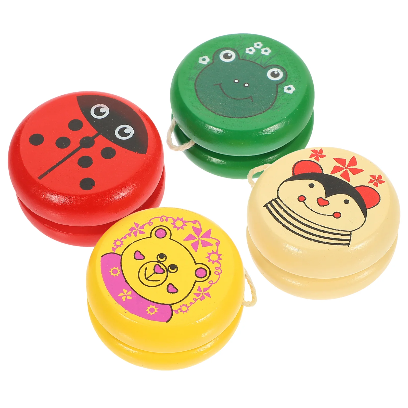 

4 Pcs Yo-Yo Yoyo Funny Playthings Mini Kids Toy Wood Toys Children's Wooden Interesting Balls Lovely