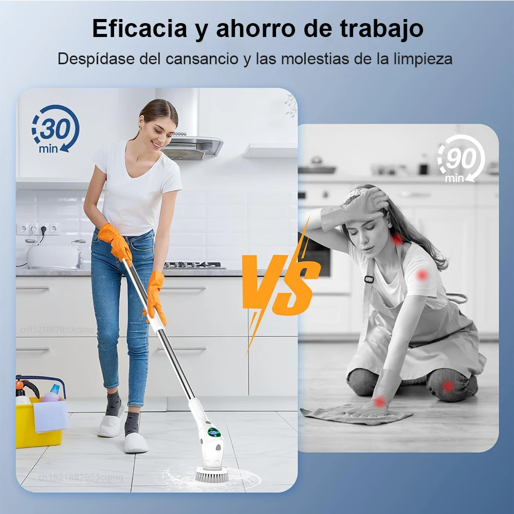 Cepillo de limpieza eléctrico 8 en 1 multifuncional para el hogar, cepillo  de limpieza giratorio inalámbrico para baño, cocina, ventanas, inodoro -  AliExpress
