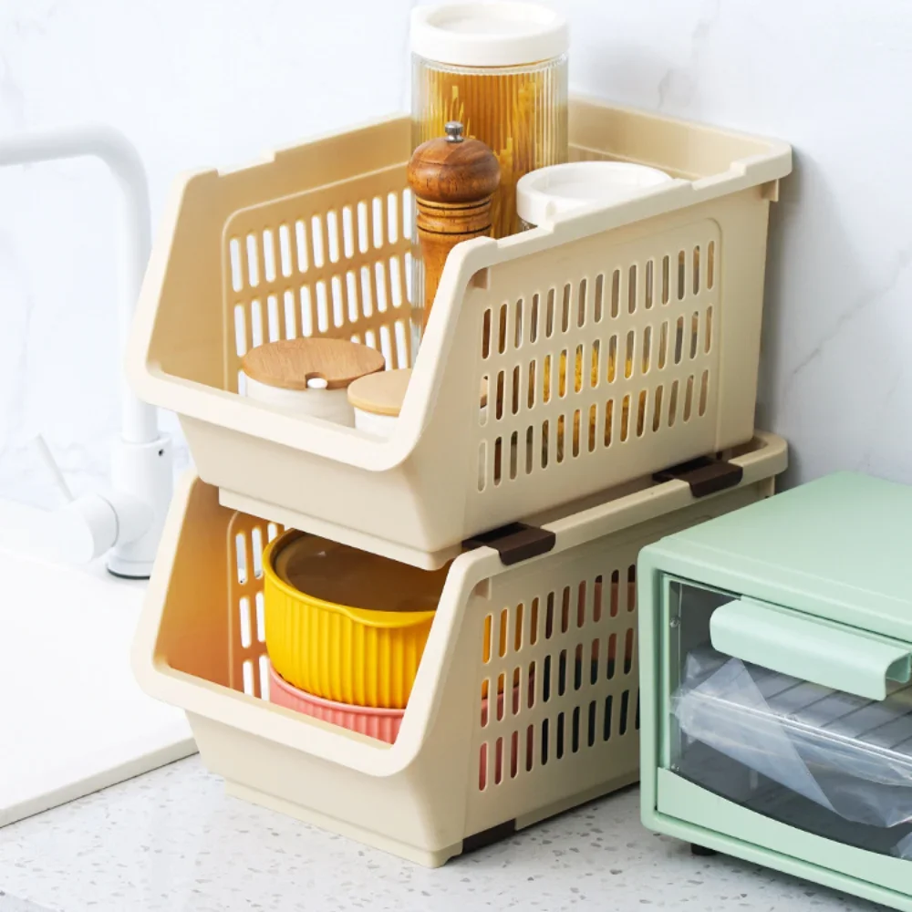 Multi Layer Storage Baskets Kitchen Bathroom Organizer Shelves Fruit Storage Rack Kitchen Stackable Basket