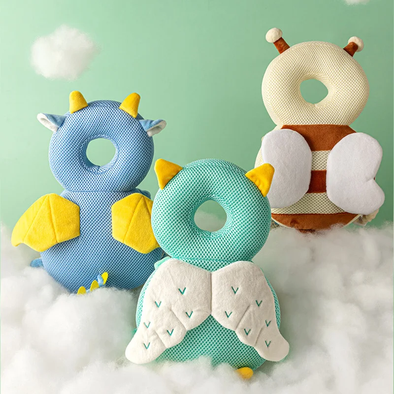 Head Back Protector Baby Protect Pillow Learn Walk Headgear Prevent Injured  Safety Pad prevention Fall Cartoon Bee Kids Pillows