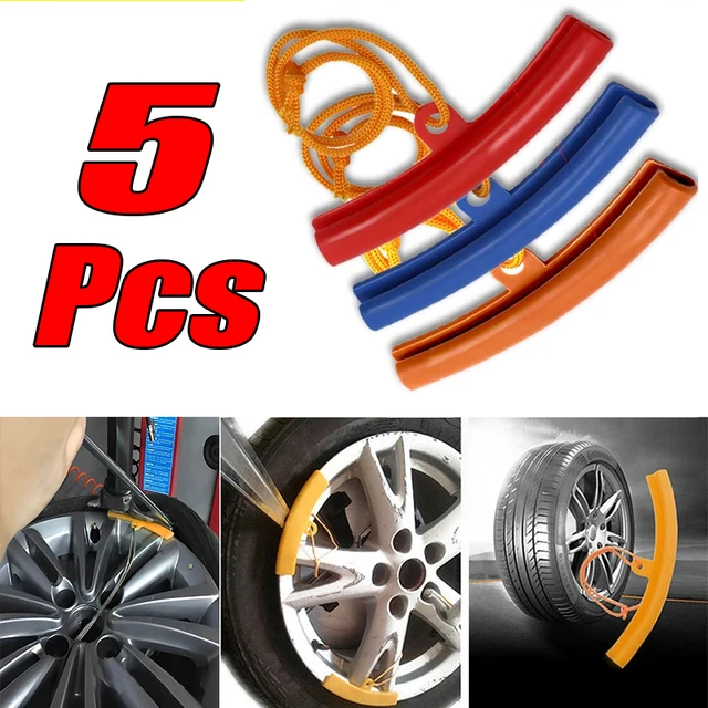 5Pcs Car Motorcycle Wheel Guard Rim Protect Red Bicycle Car Wheel Rim Protector Tyre Changer Guard Tire Change Protection Tool