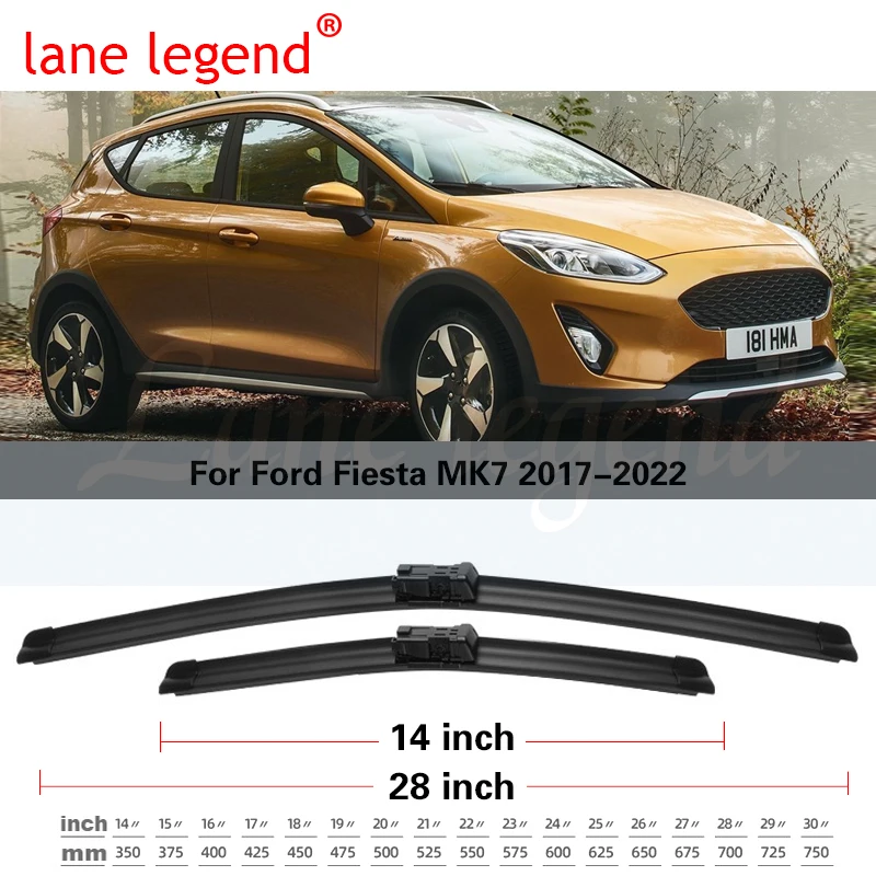 Für Ford Fiesta MK7 2017 2018 2019 2020 2021 2022 Rahmenlose Wischer  Klingen Gummi Vorne Hinten Cutter Auto Ersatz Zubehör - AliExpress